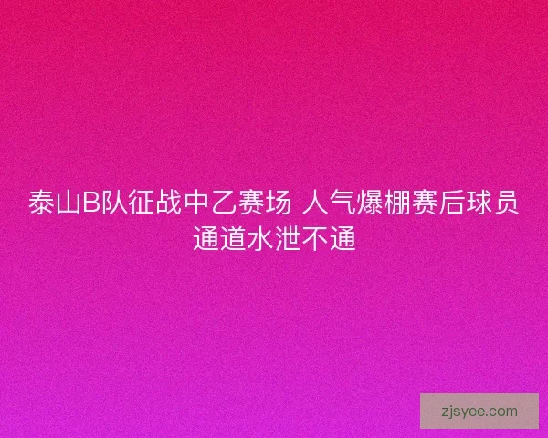 泰山B队征战中乙赛场 人气爆棚赛后球员通道水泄不通